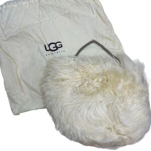 UGG Australia‎ Fluff Mama Baby Satchel Bag Fluffy Purse White Shoulder Chain